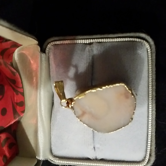 Pair of Natural Citrine Quartz Crystals Pendants - Picture 2 of 7